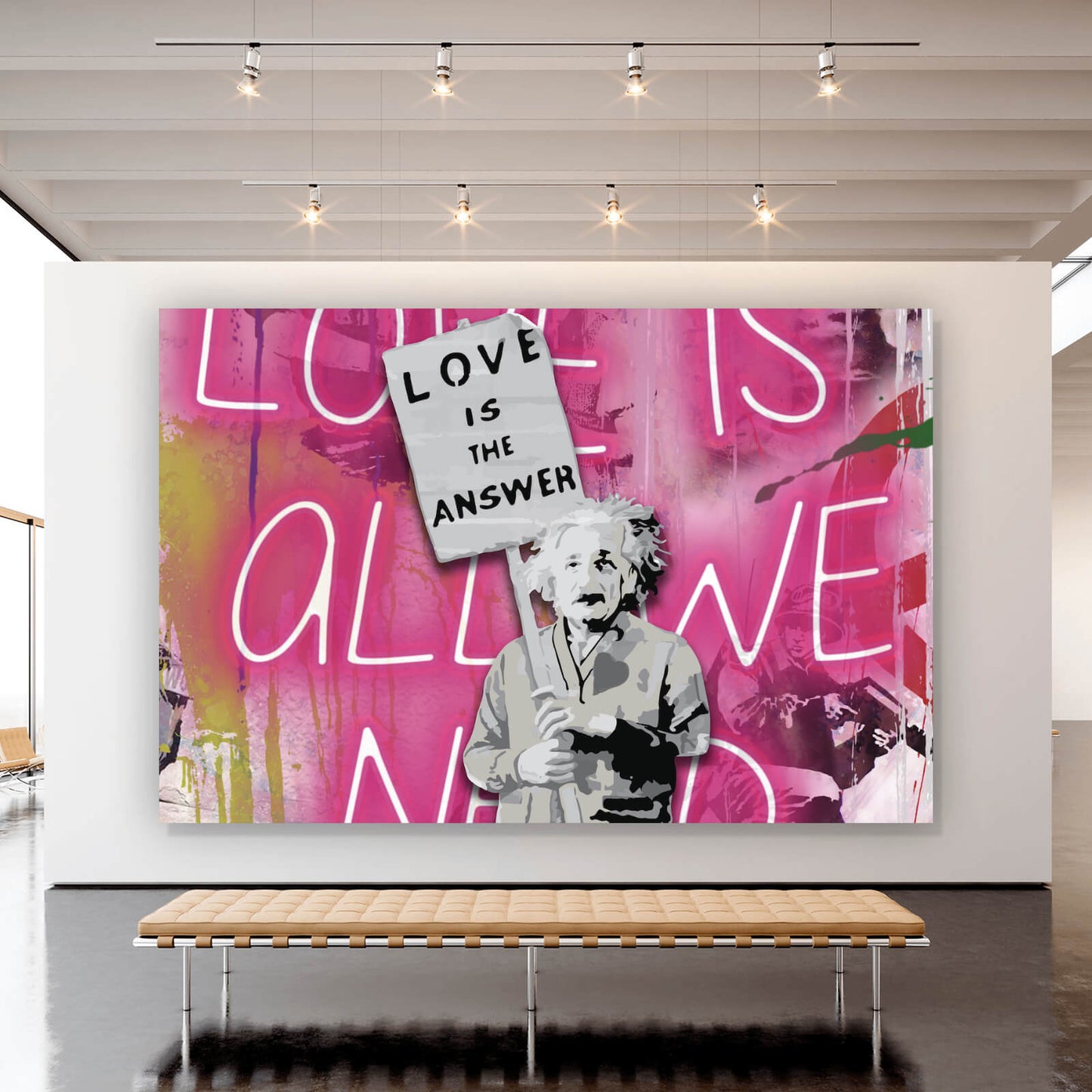 Leinwandbild Banksy Love is the answer No.2 Querformat