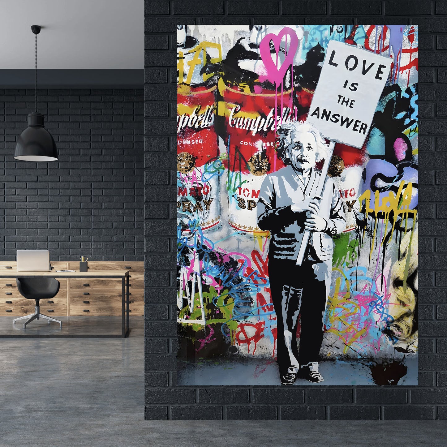 Leinwandbild Banksy Love is the Answer No.3 Hochformat