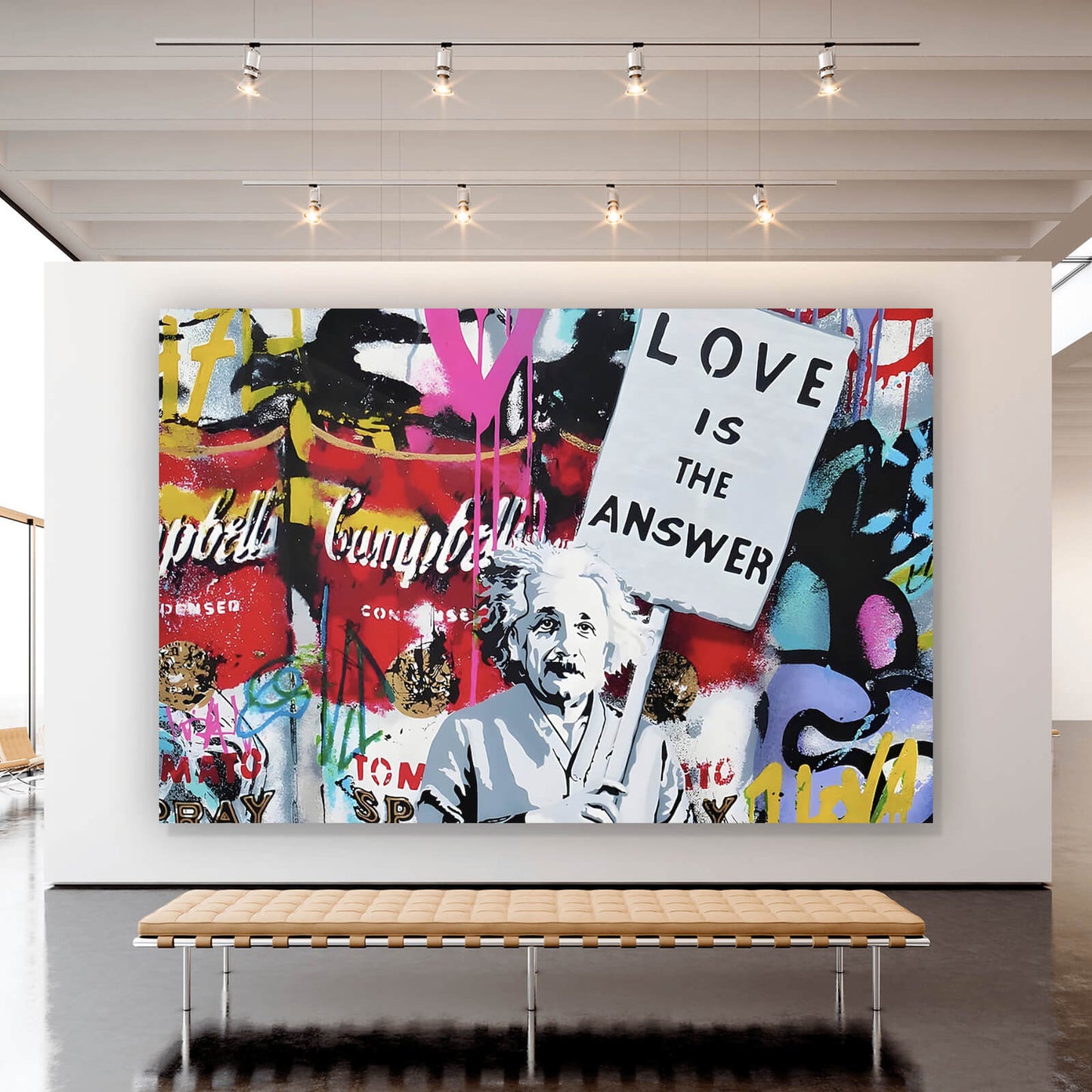 Leinwandbild Banksy Love is the Answer No.3 Querformat