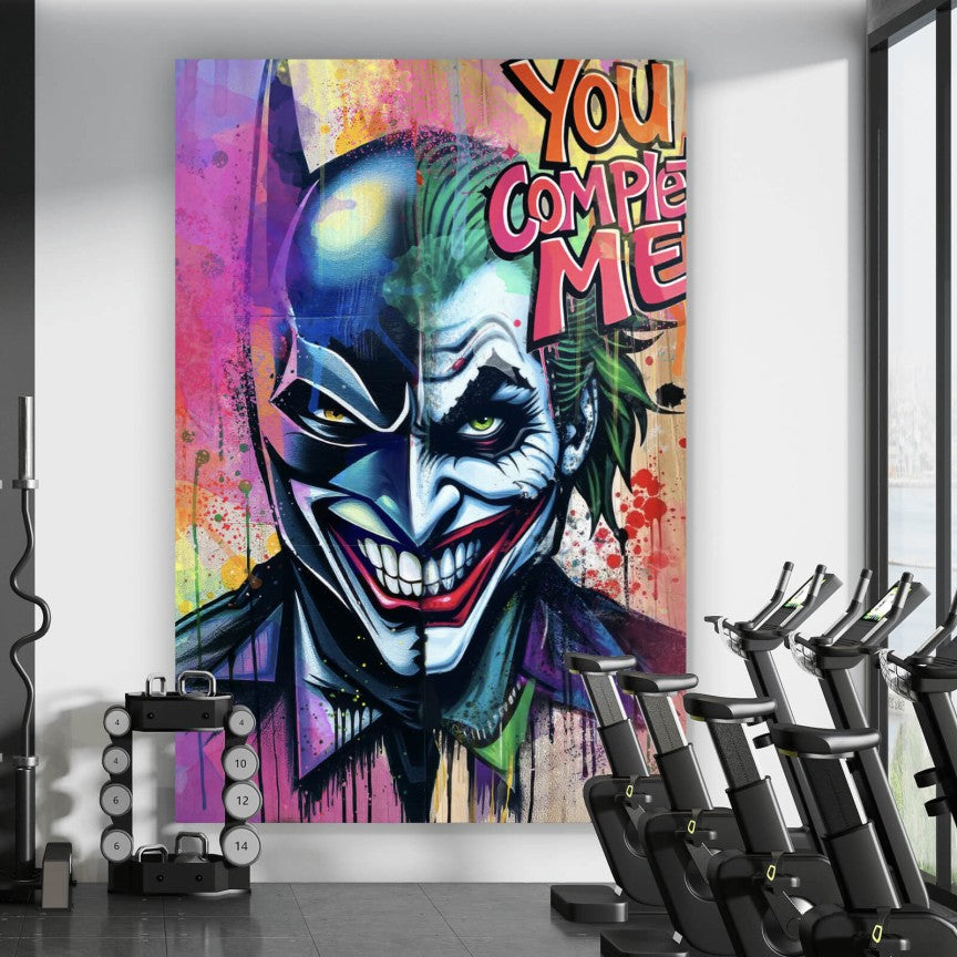 Leinwandbild Batjok buntes Pop Art Bild Hochformat