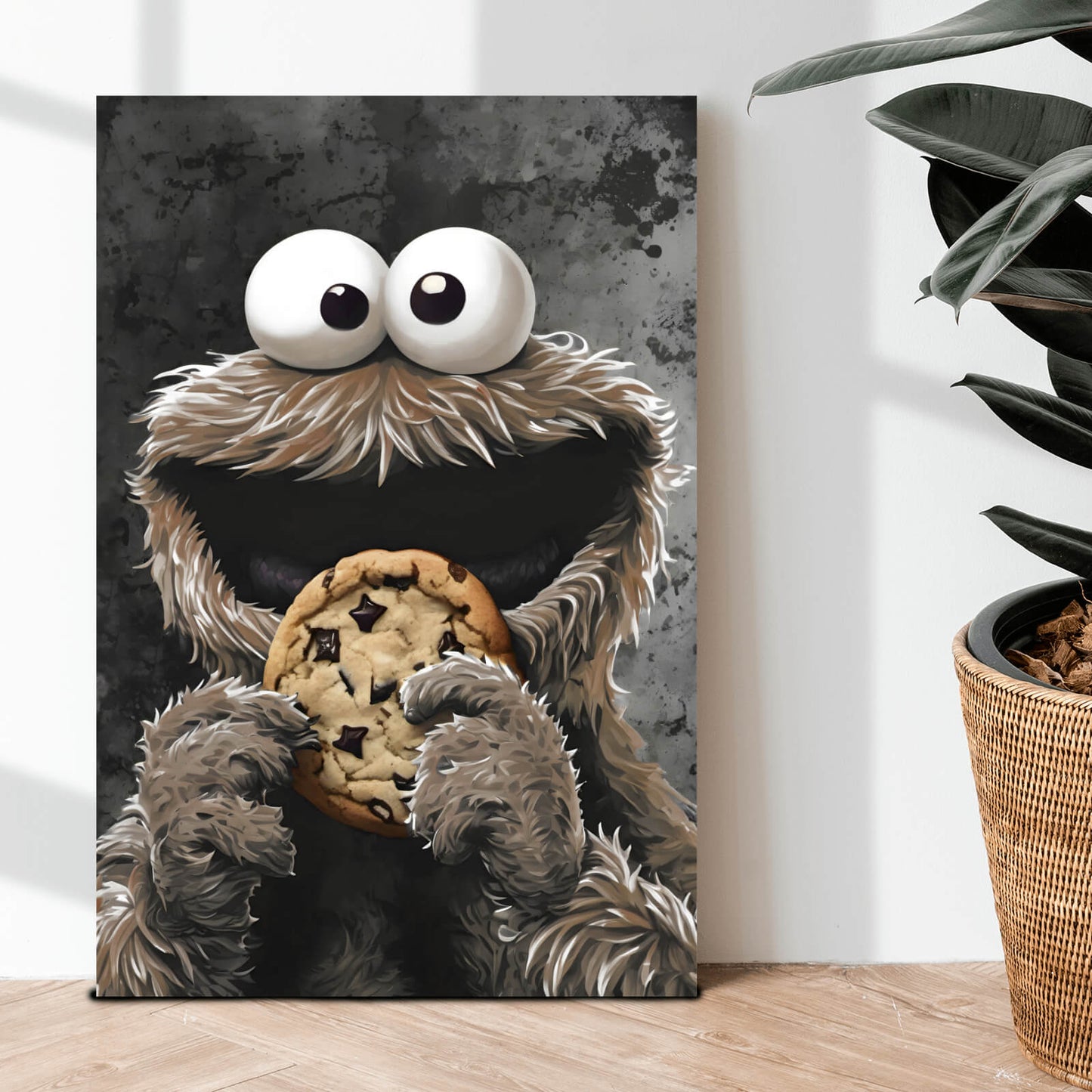 Leinwandbild Braunes Keksmonster Hochformat