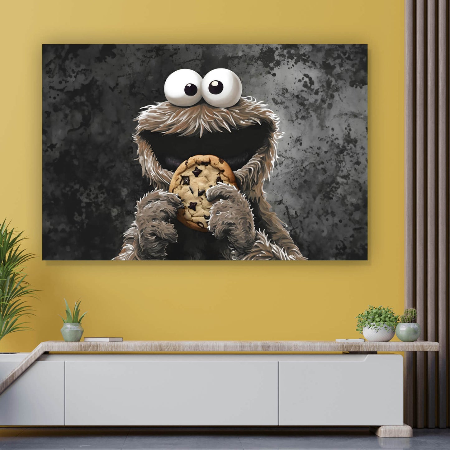 Leinwandbild Braunes Keksmonster Querformat