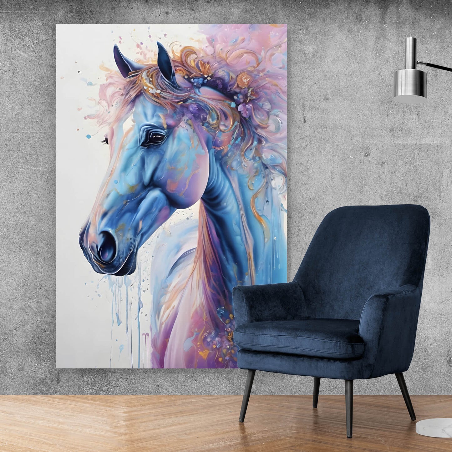 Leinwandbild Buntes Fantasie Pferd Hochformat