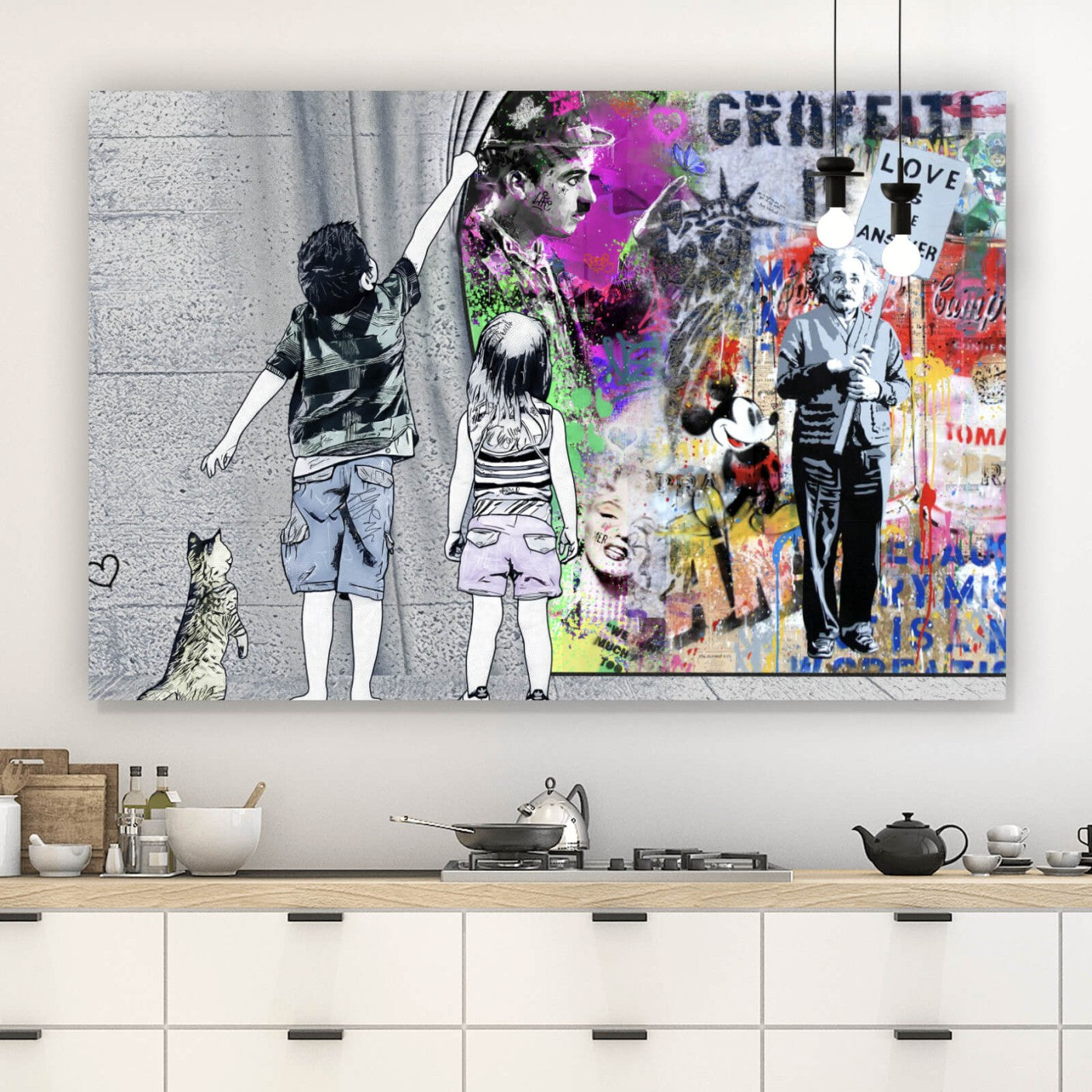 Leinwandbild Comicfiguren Graffiti Stil Querformat