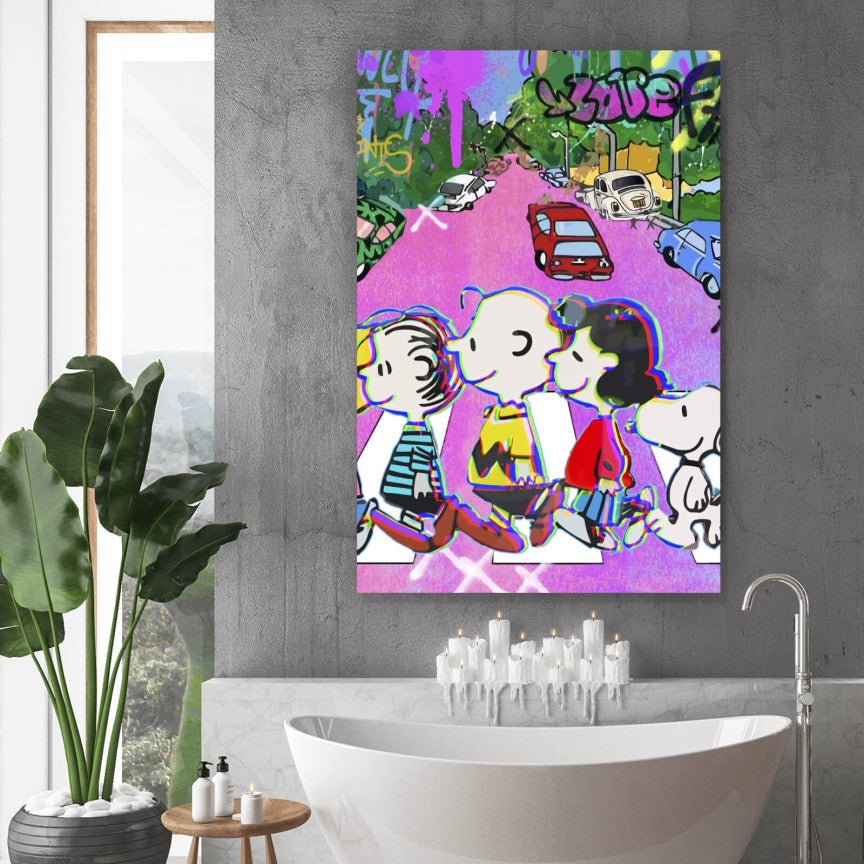 Leinwandbild Comicfiguren Pea Nuts Pop Art Hochformat