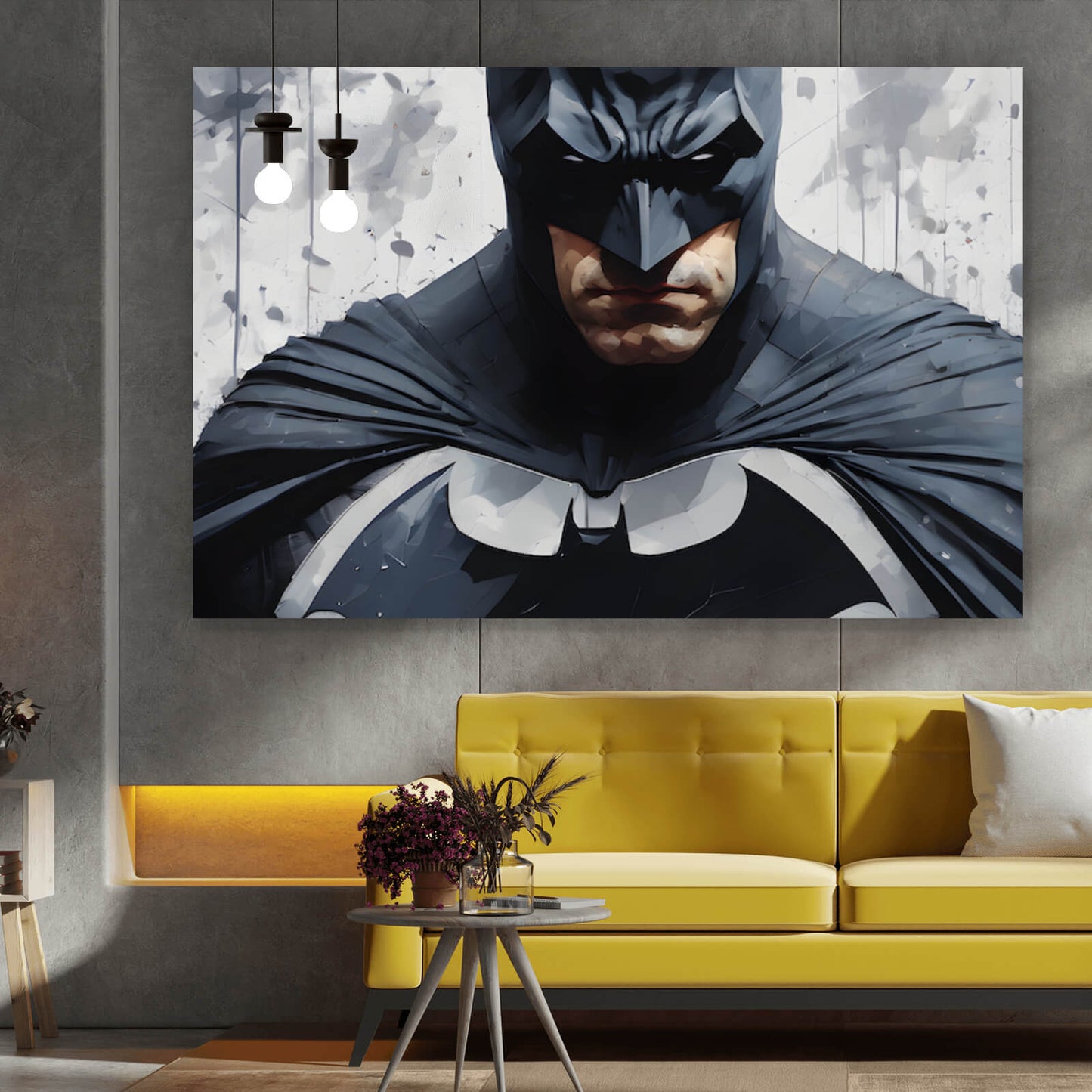 Leinwandbild Dunkler Superheld Querformat