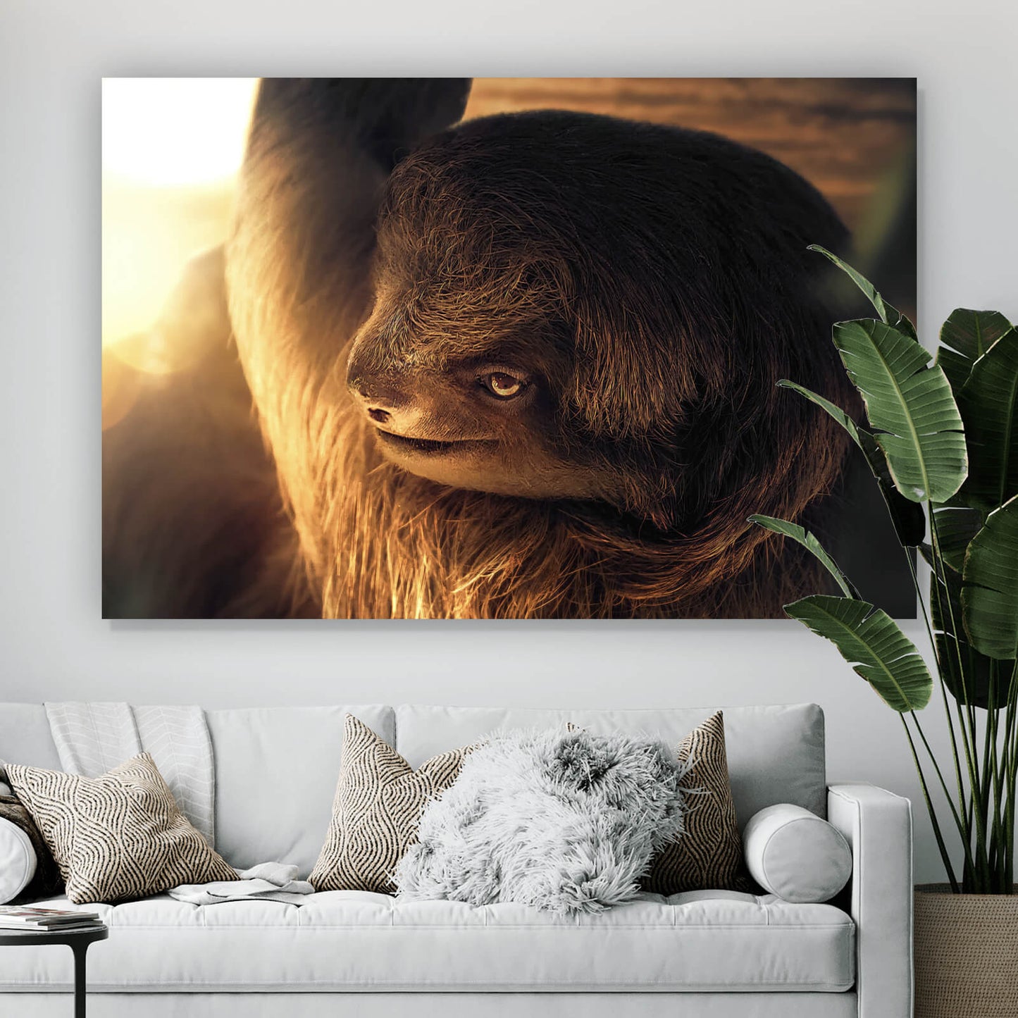 Leinwandbild Faultier Digital Art Querformat