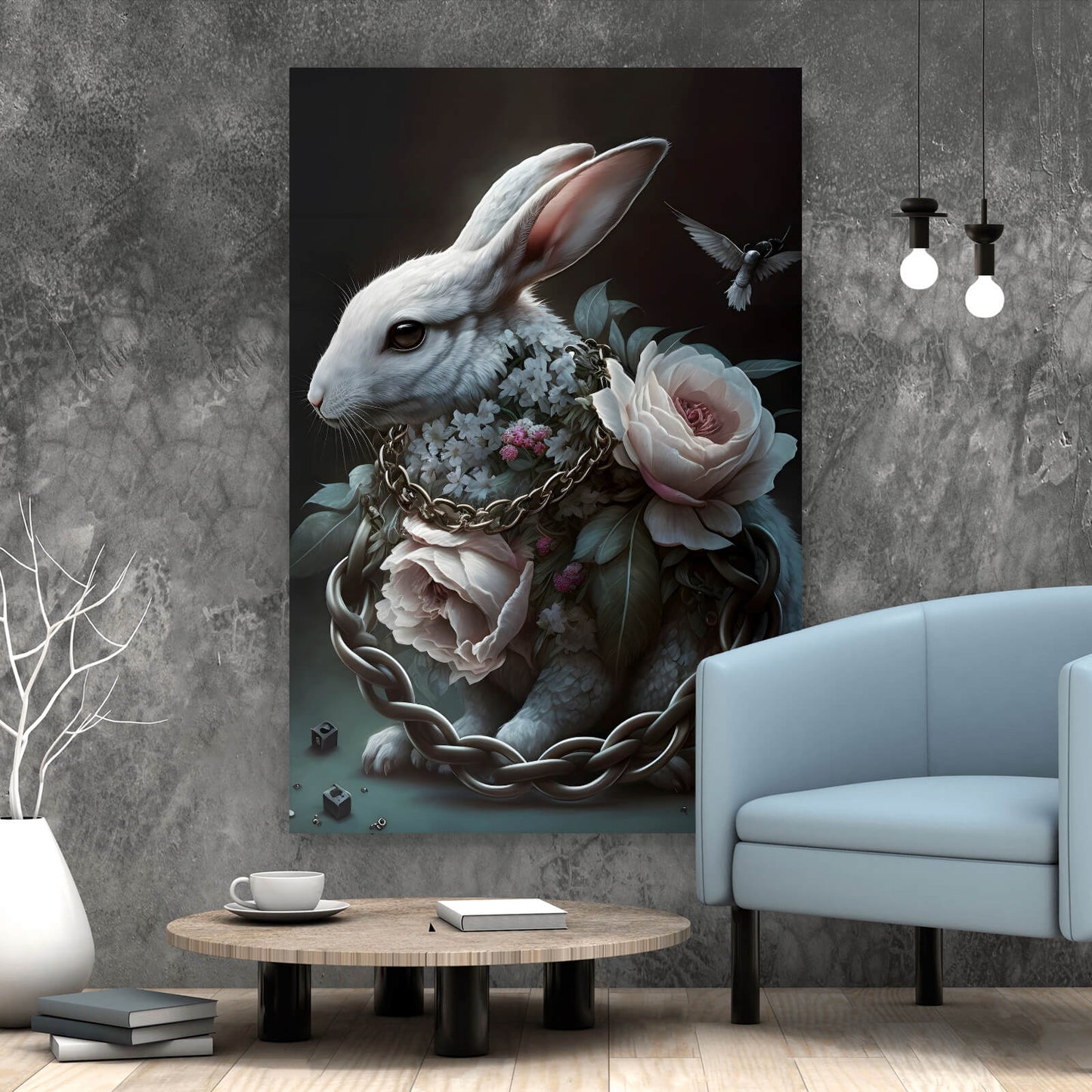 Leinwandbild Flower Bunny Querformat