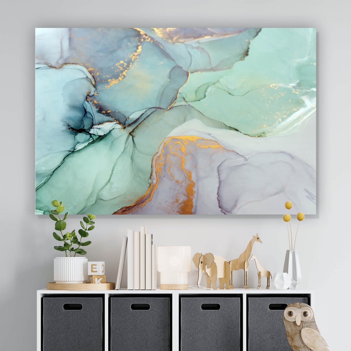 Leinwandbild Fluid Art Pastell Querformat