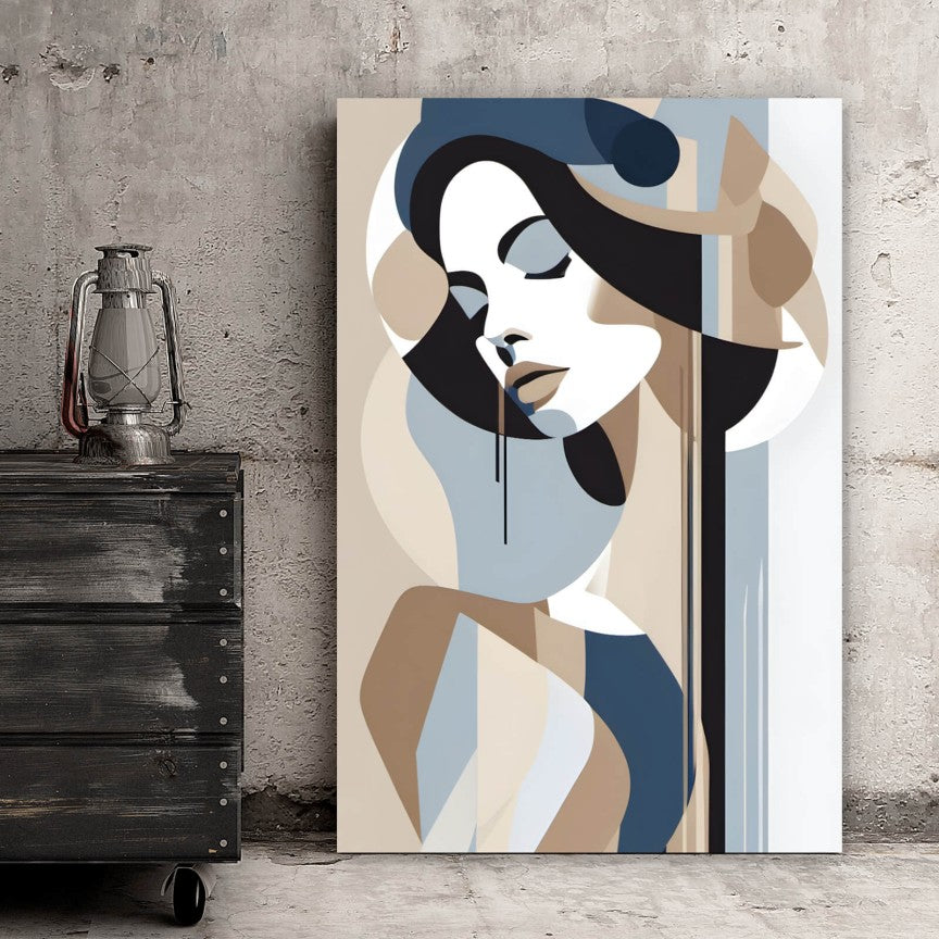 Leinwandbild Grafik Frauenportrait Hochformat