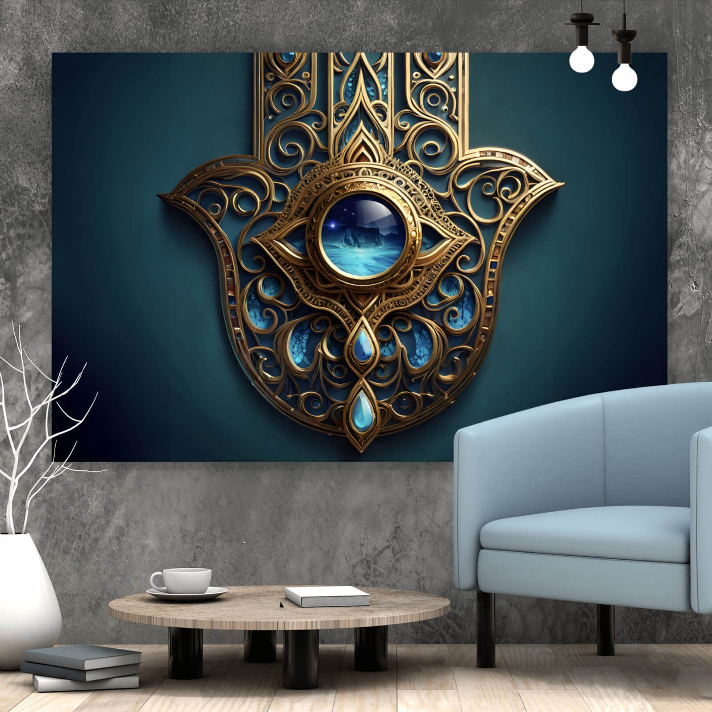 Leinwandbild Hamsa Hand Querformat