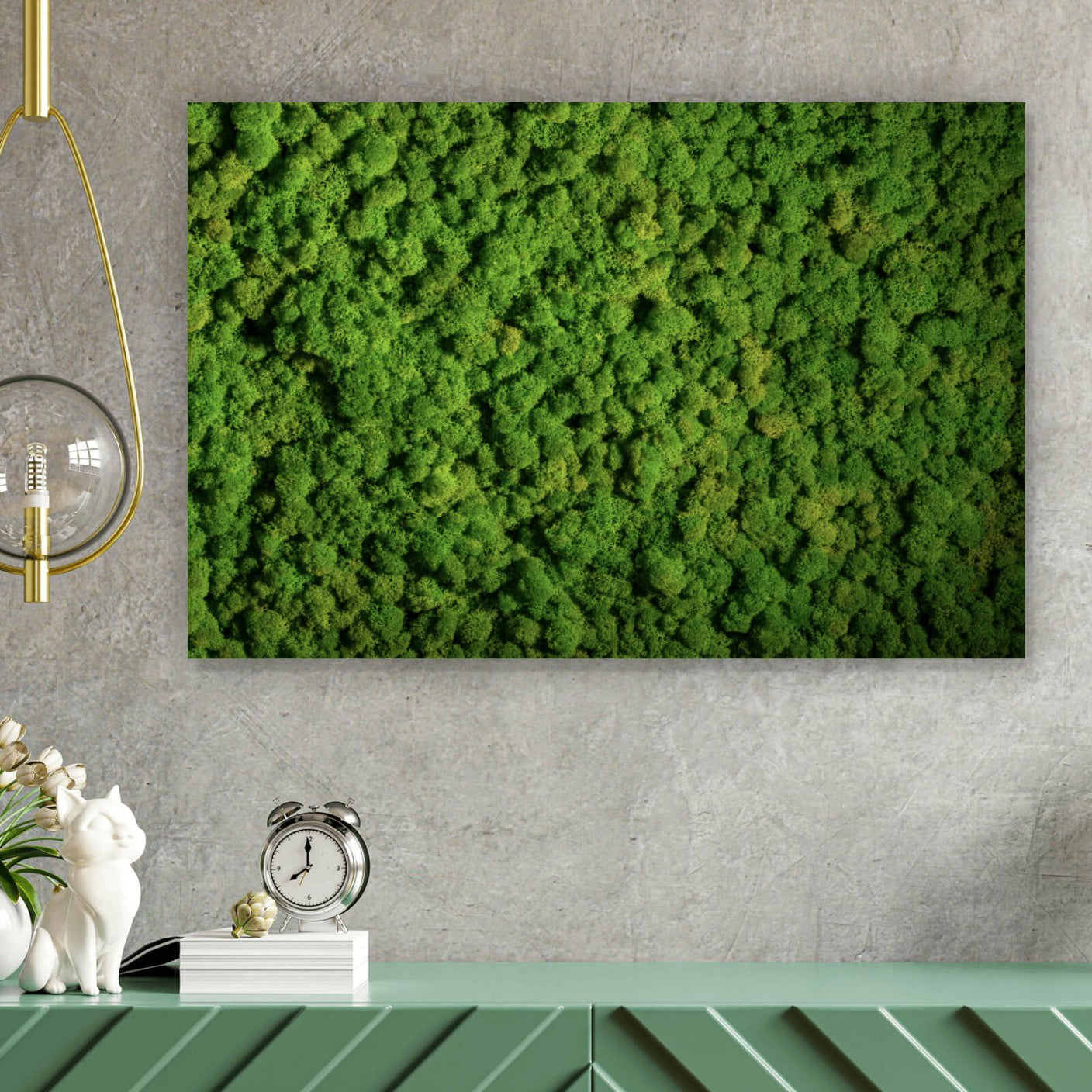 Leinwandbild Kugelmoos in sattem Grün Querformat