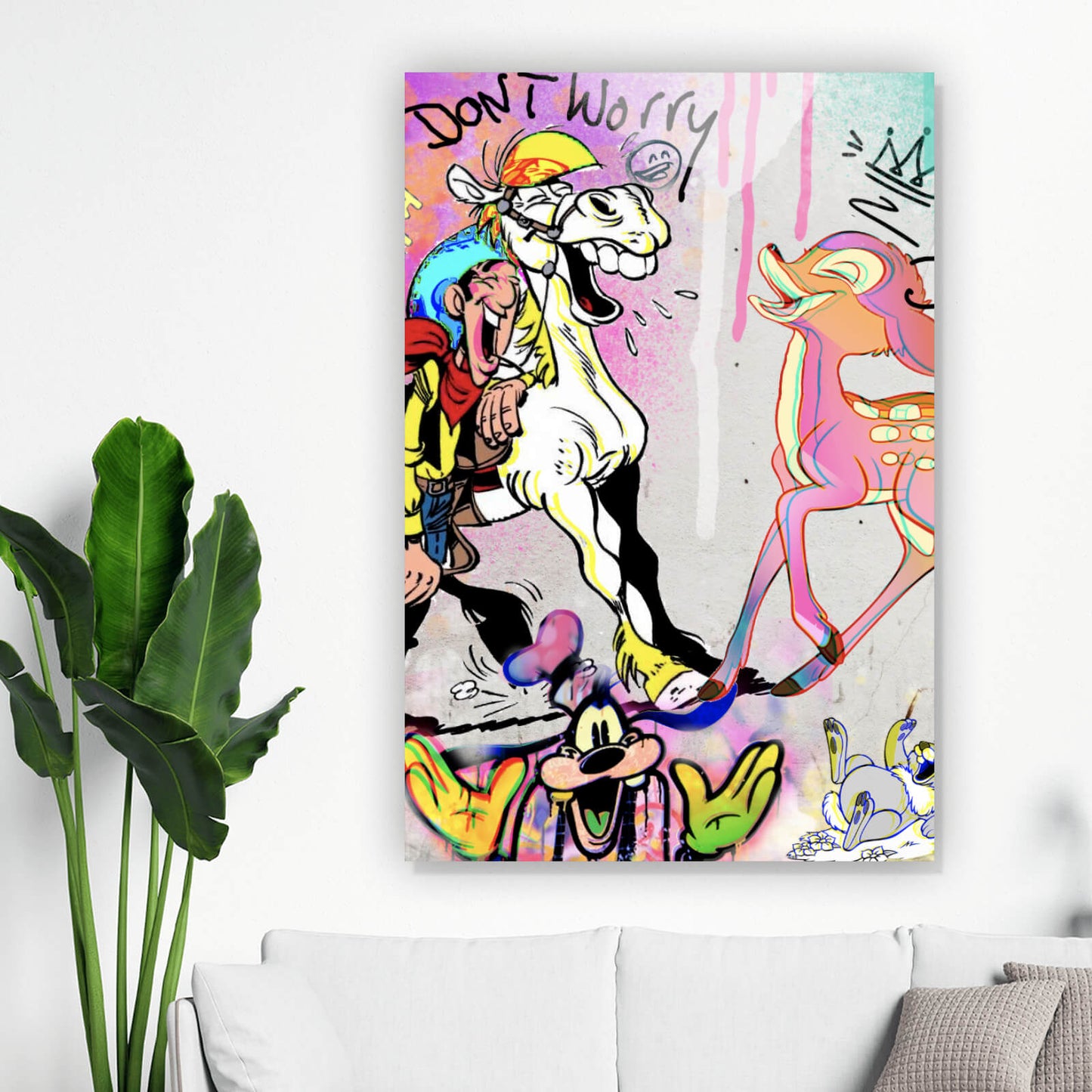 Leinwandbild Lucky und Bamby Pop Art Hochformat