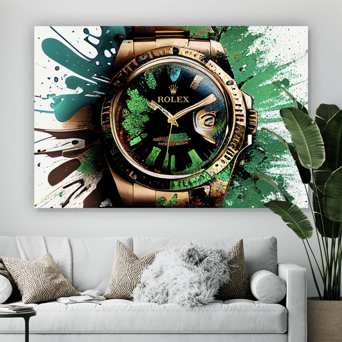 Leinwandbild Luxusuhr in Pop Art Querformat