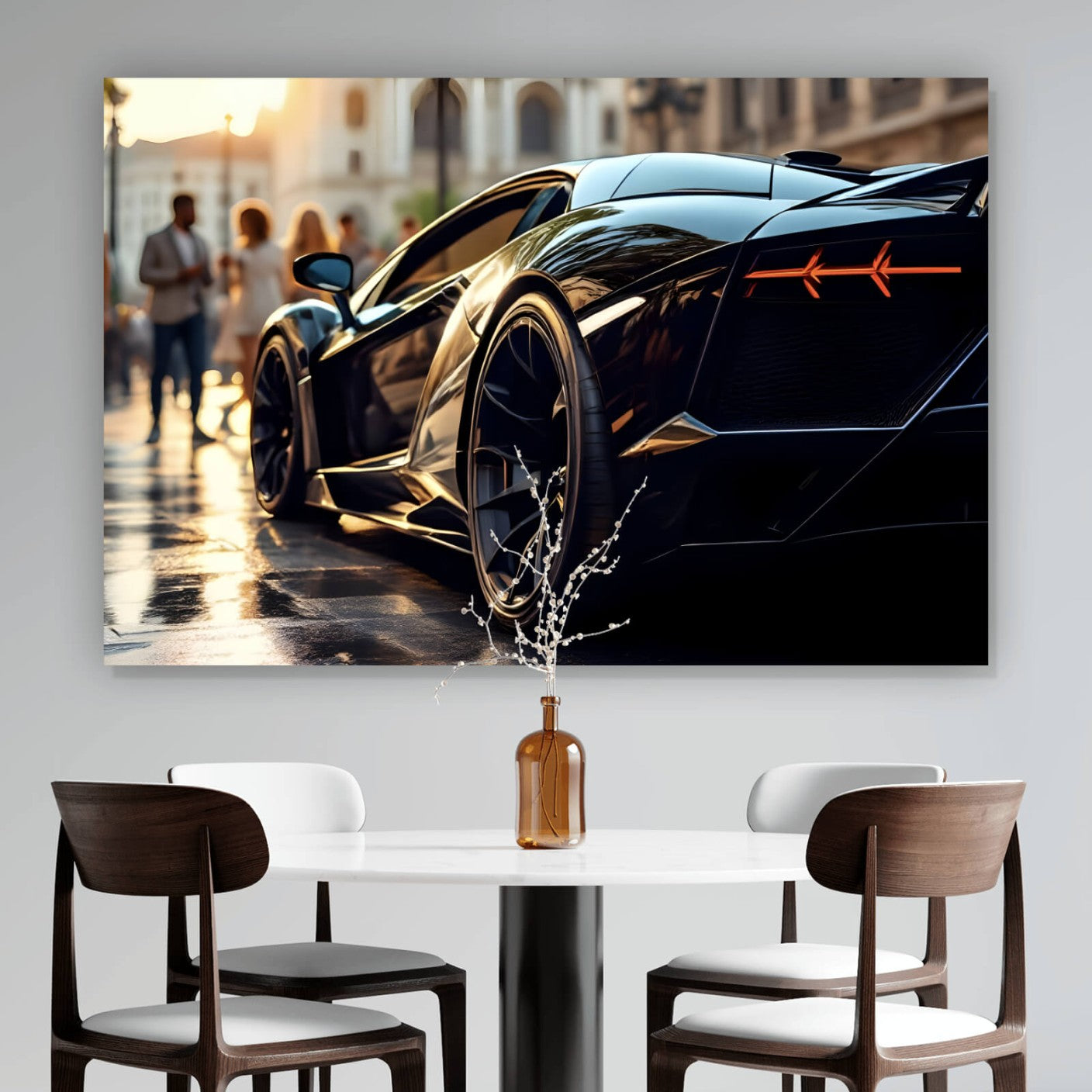 Leinwandbild Luxuswagen in der Stadt Querformat