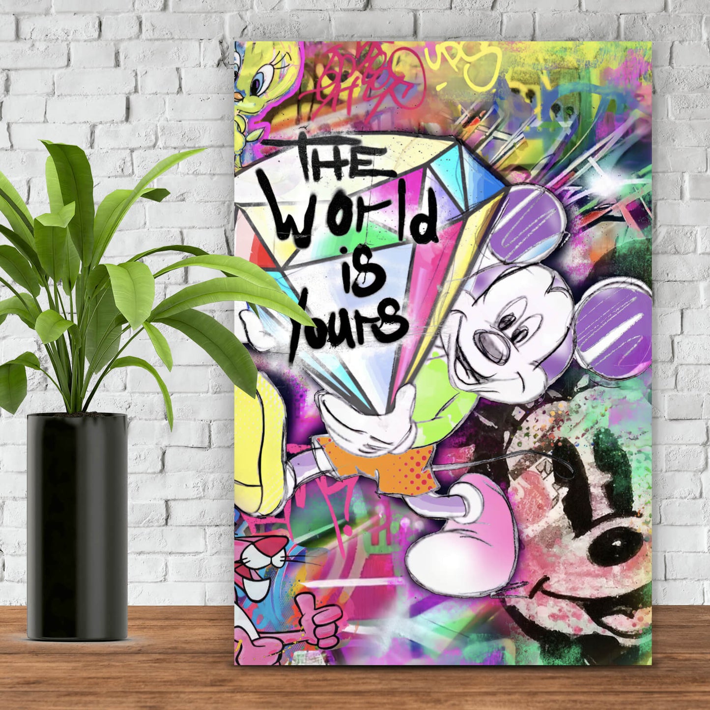 Leinwandbild Micki The World is Pop Art Hochformat