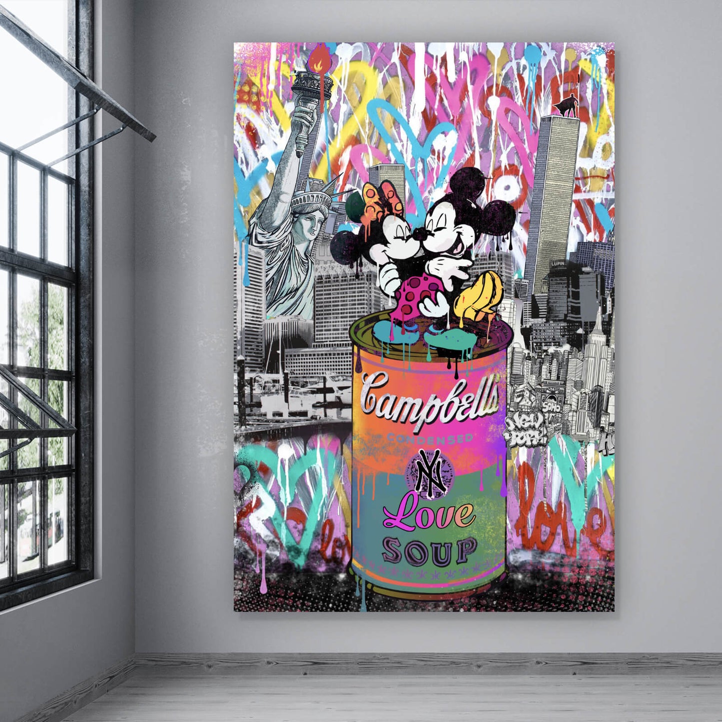 Leinwandbild Micki und Mini PopArt Hochformat