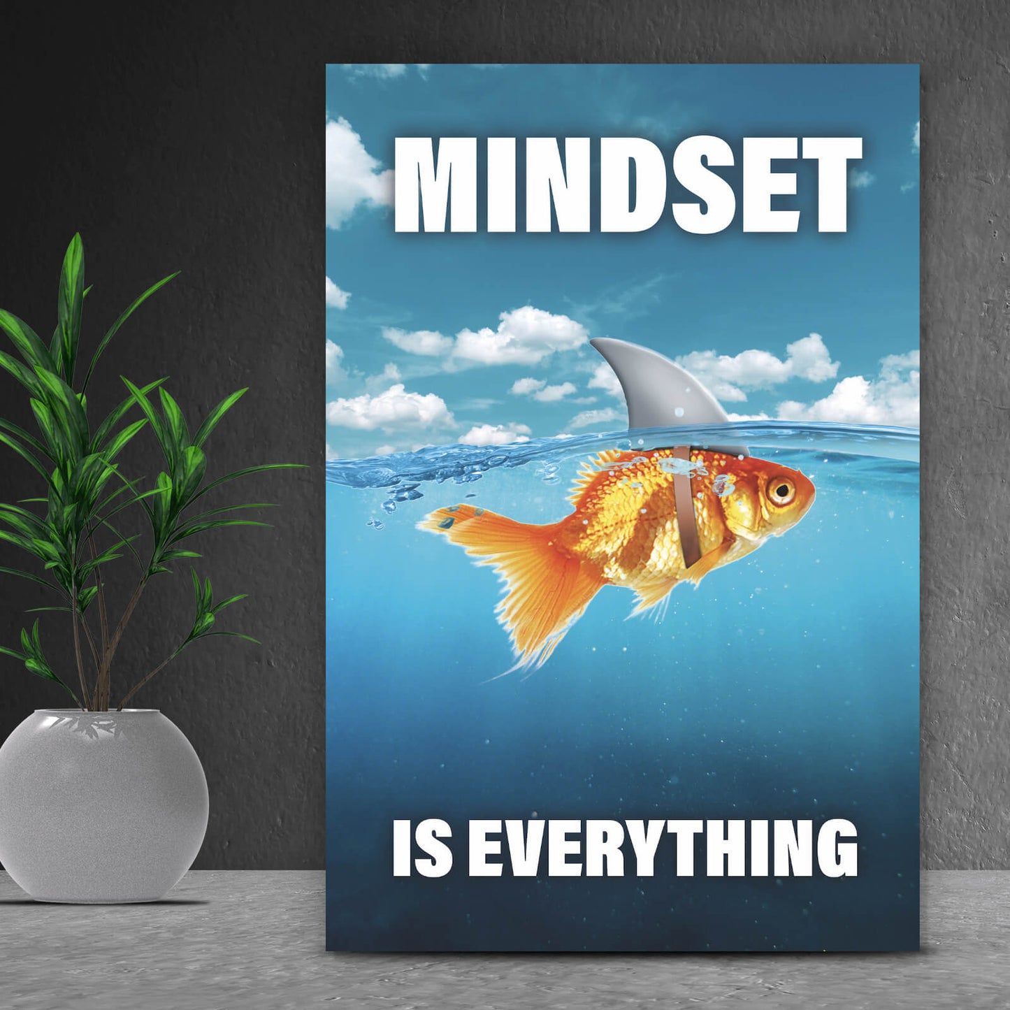 Leinwandbild Mindset Fisch Hochformat