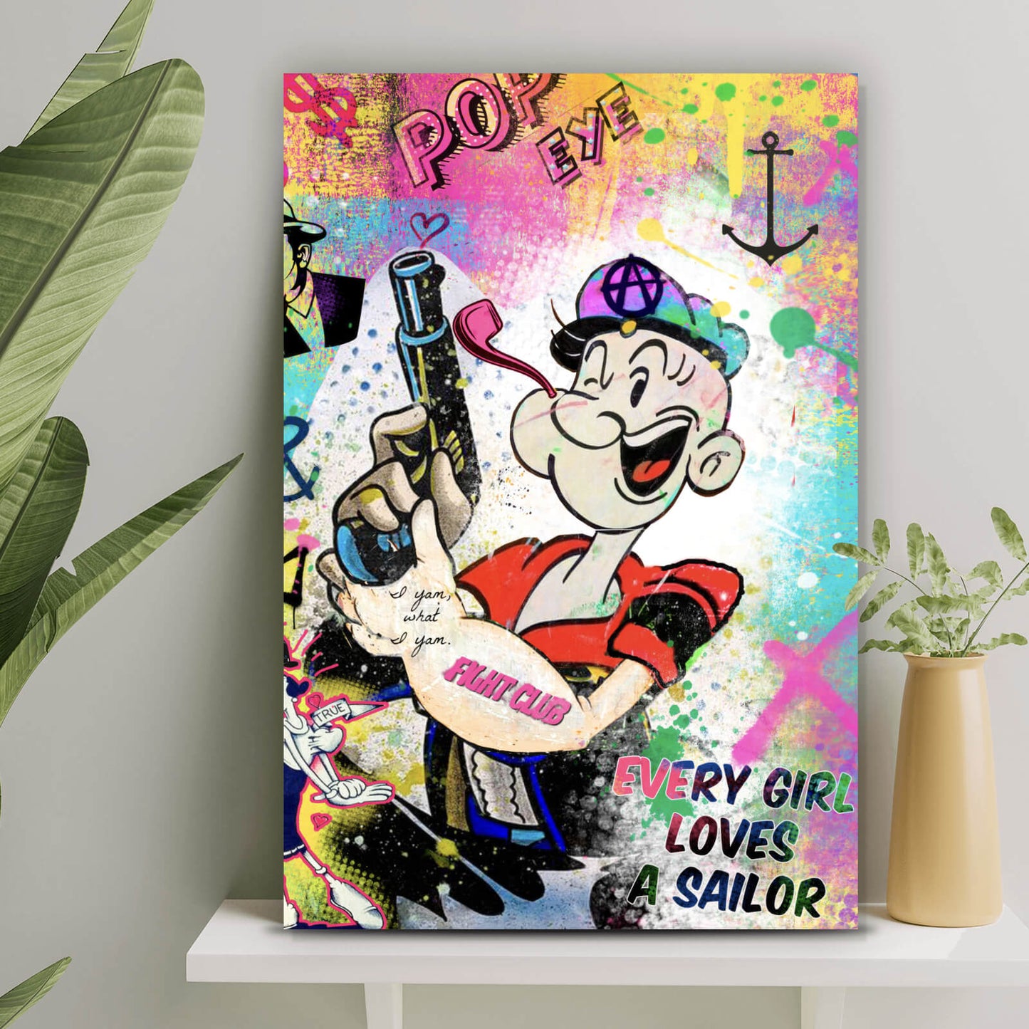 Leinwandbild Popei Figur Pop Art Hochformat