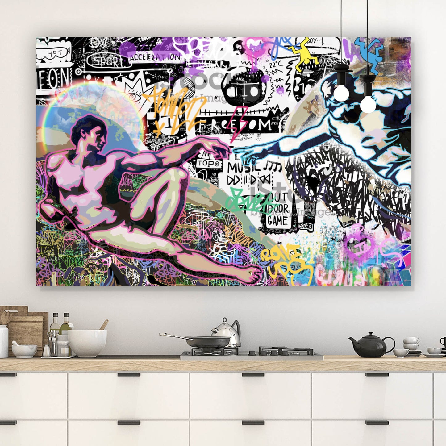 Leinwandbild Schöpfung Popart Querformat