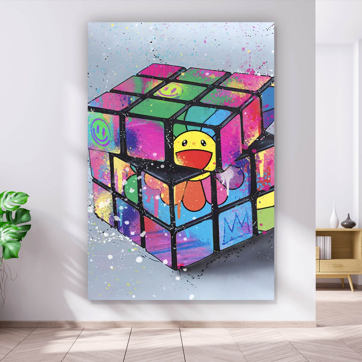 Leinwandbild Zauberwürfel Bunt Hochformat