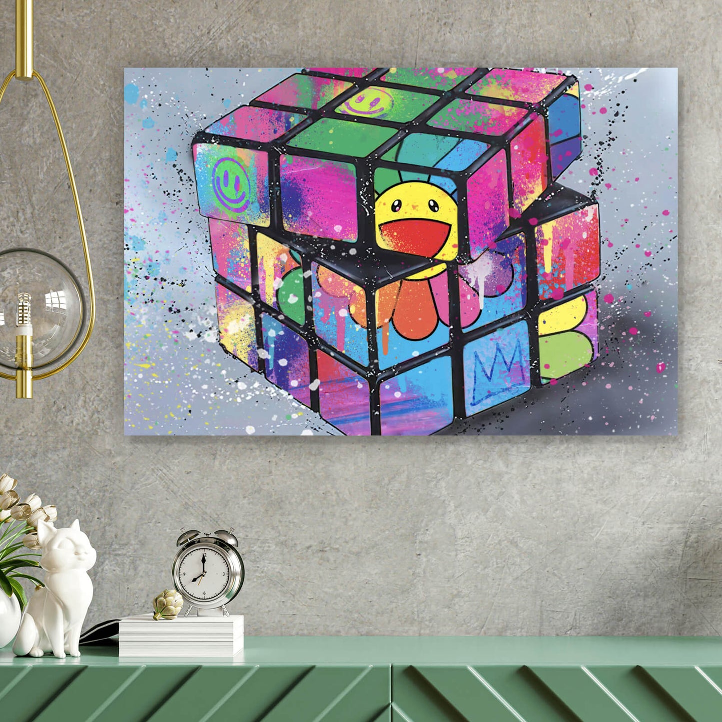 Leinwandbild Zauberwürfel Bunt Querformat