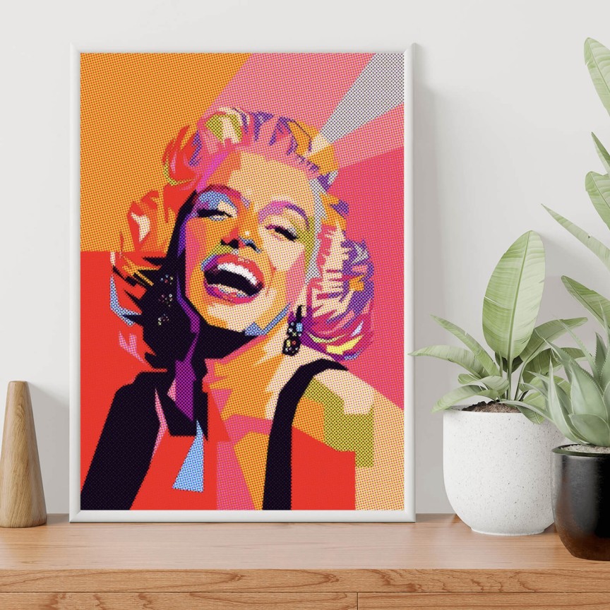 Poster Abstaktes Portrait Marilyn Hochformat