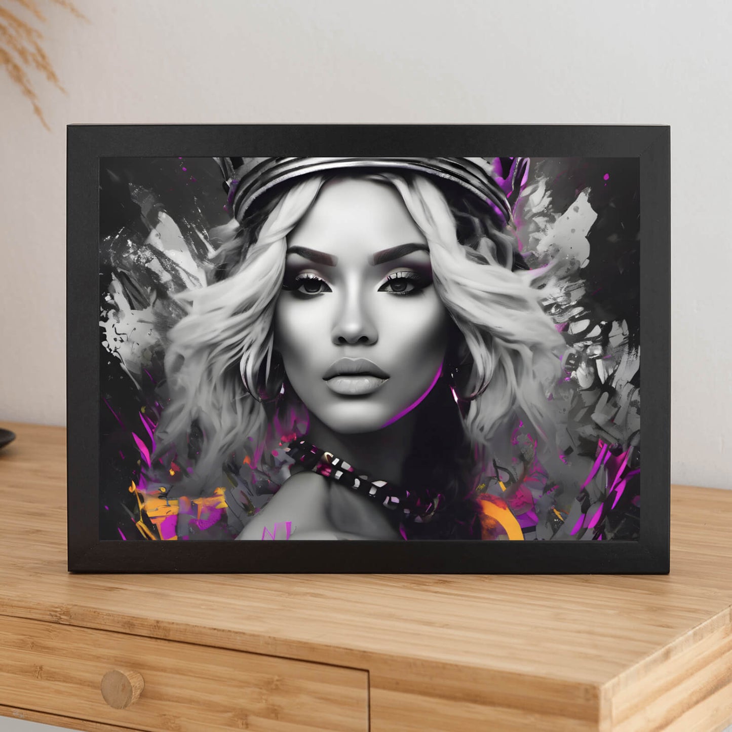 Poster abstrakte Schönheitskönigin mit Krone Querformat