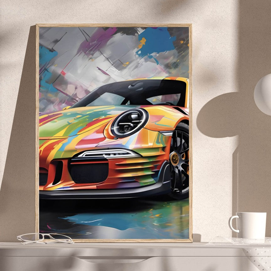 Poster Abstrakter Luxus Sportwagen Hochformat