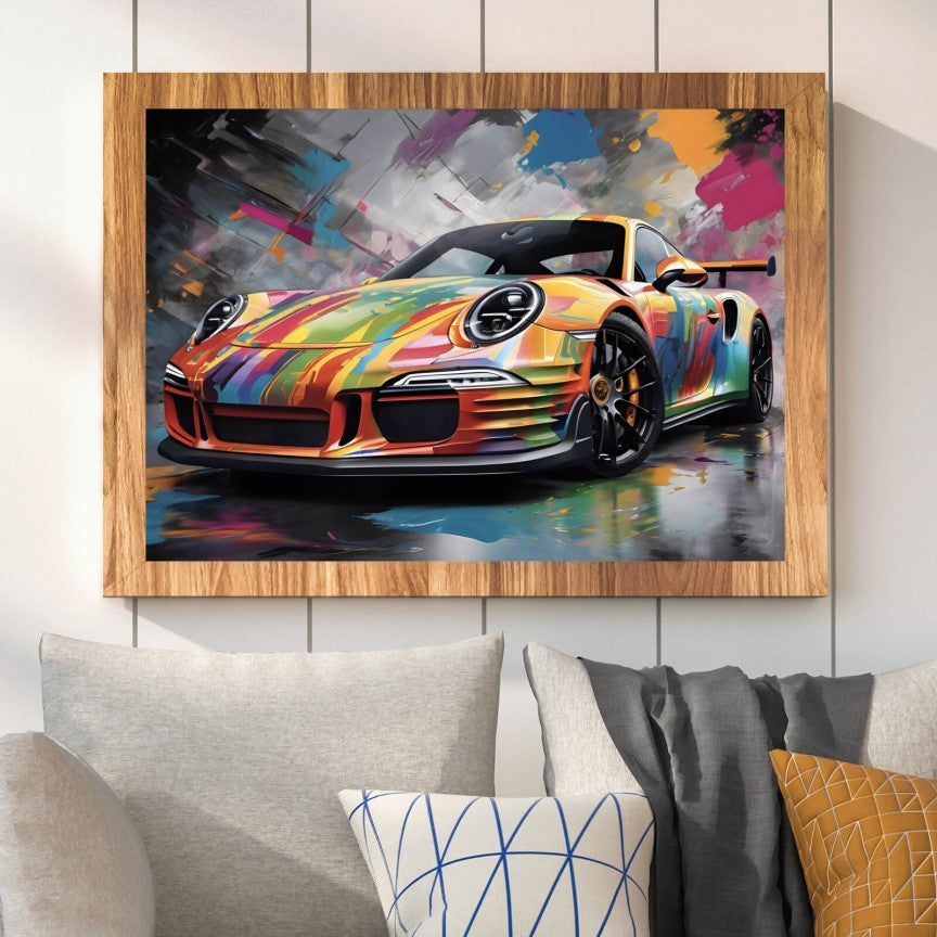 Poster Abstrakter Luxus Sportwagen Querformat