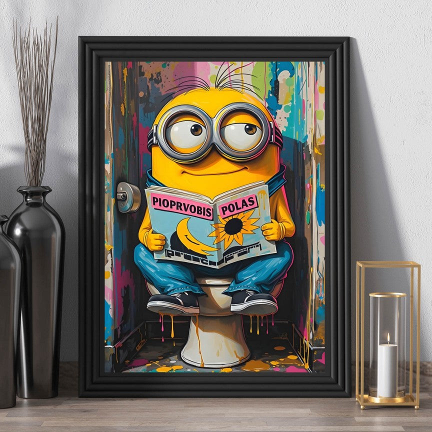 Poster Abstrakter Mini on auf Toilette Hochformat