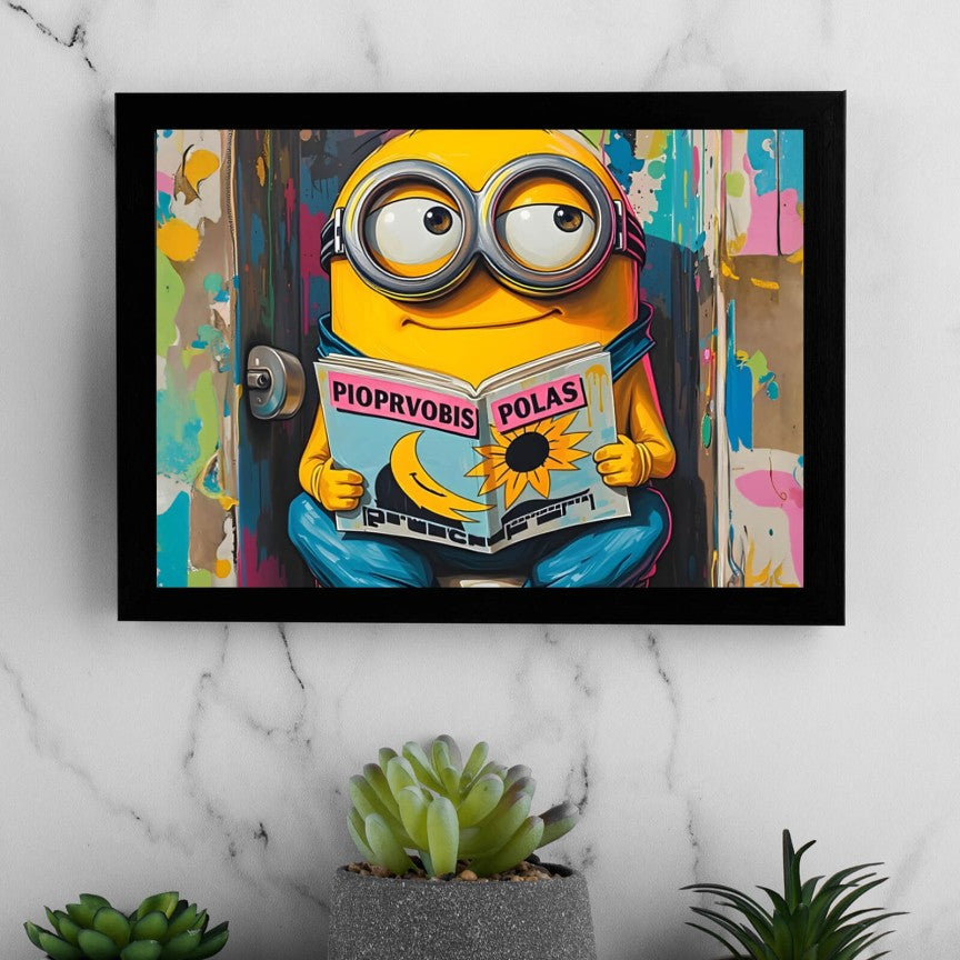 Poster Abstrakter Mini on auf Toilette Querformat