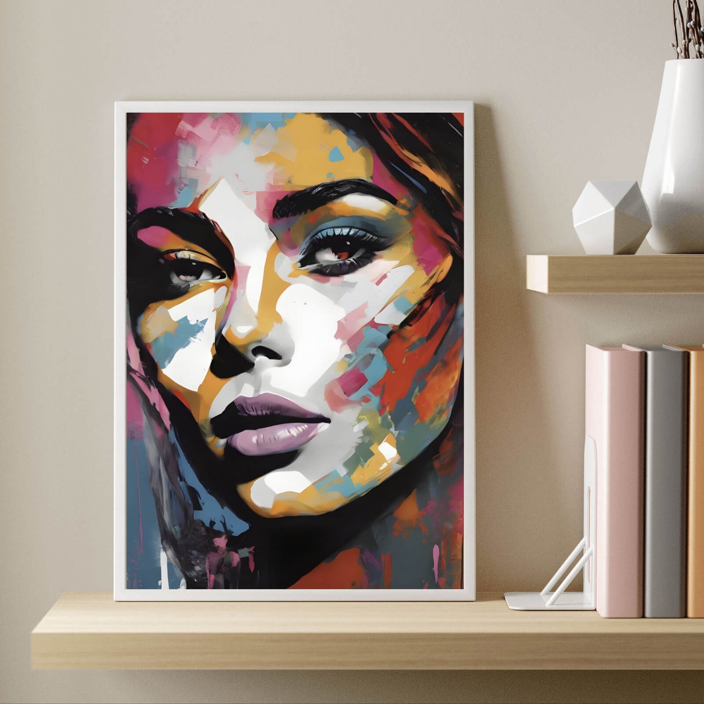 Poster Abstraktes Frauengesicht Hochformat