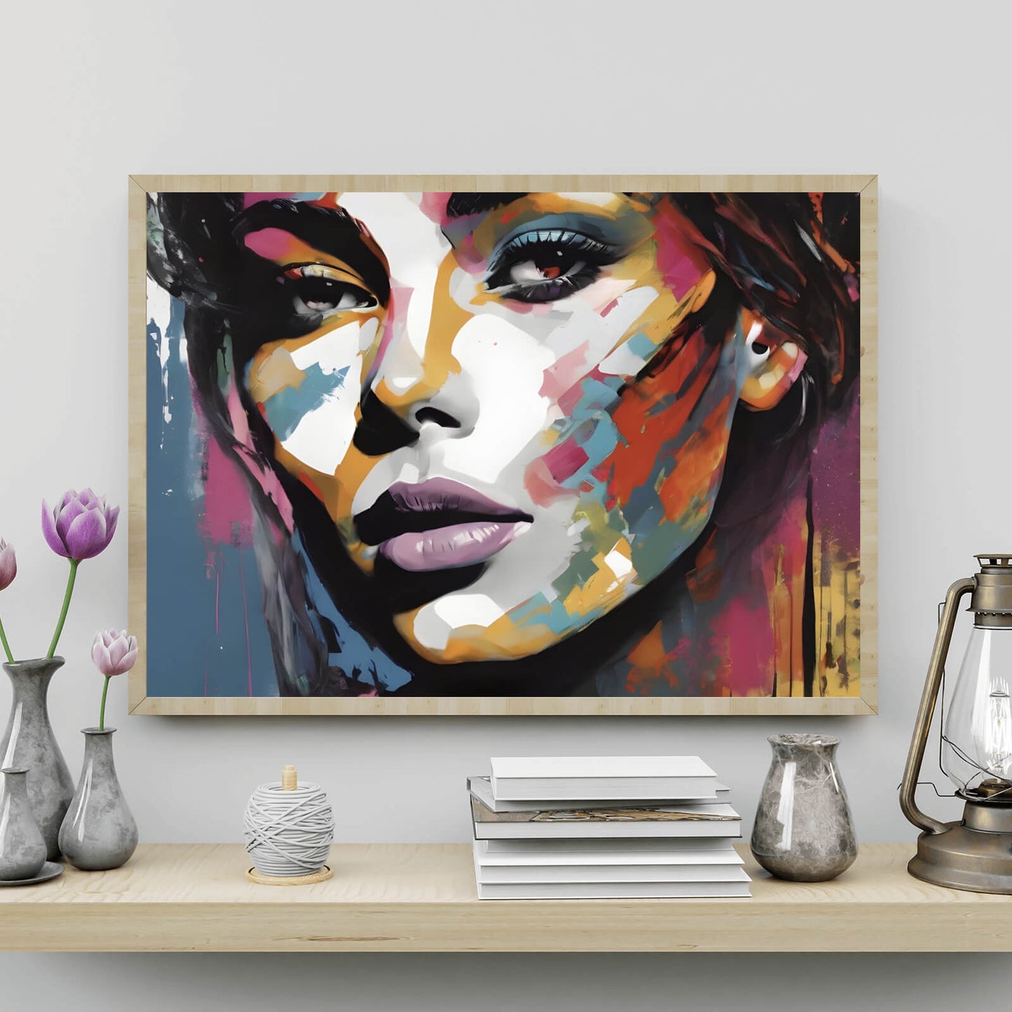 Poster Abstraktes Frauengesicht Querformat