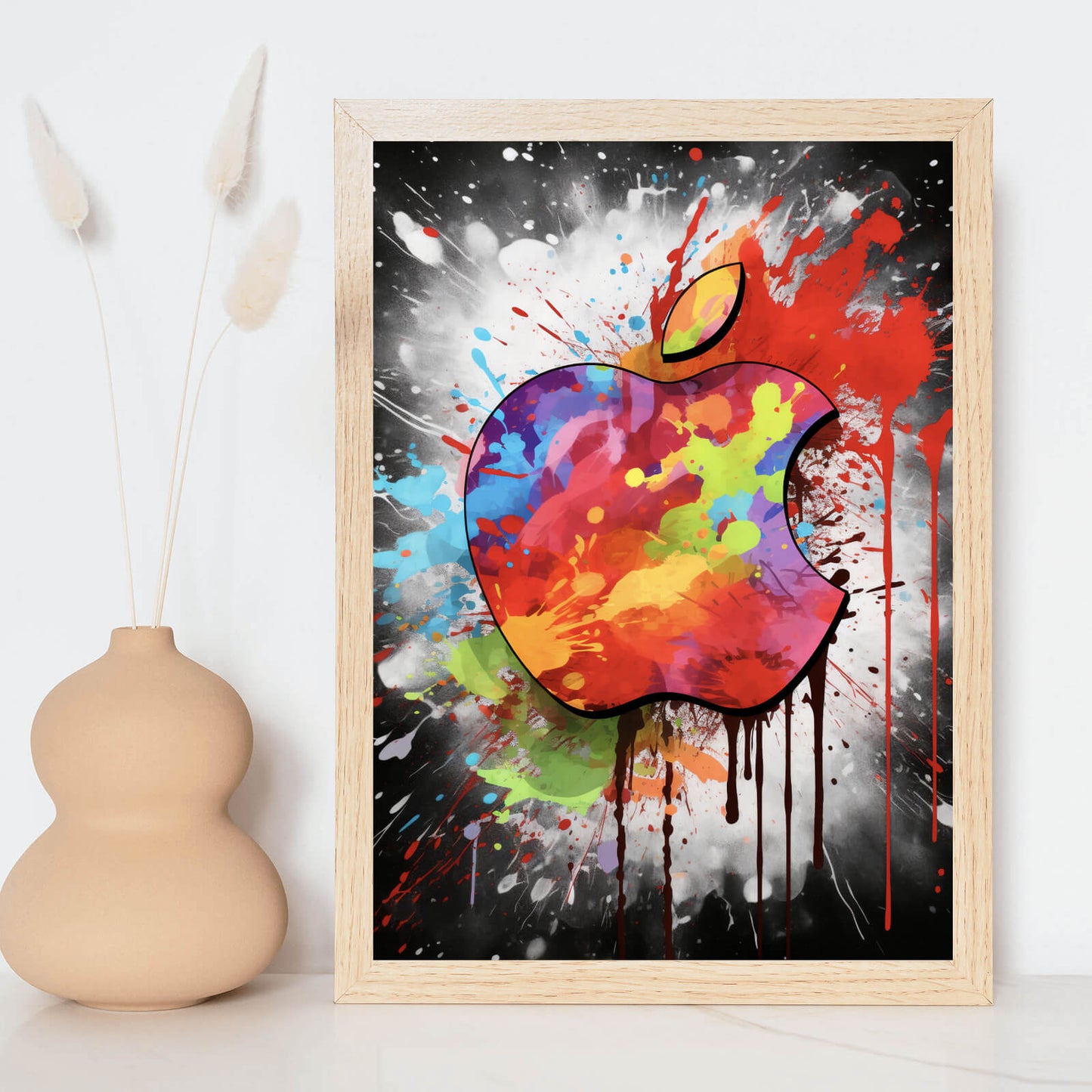 Poster Apfel Logo Pop Art Hochformat