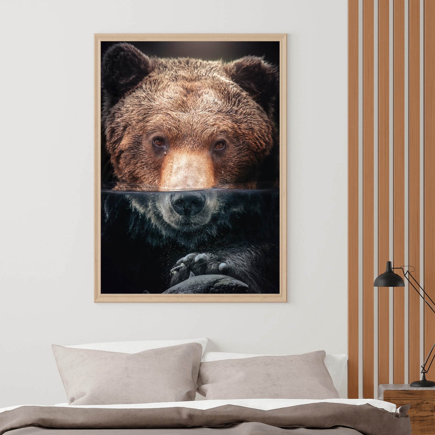 Poster Bär unter Wasser Hochformat