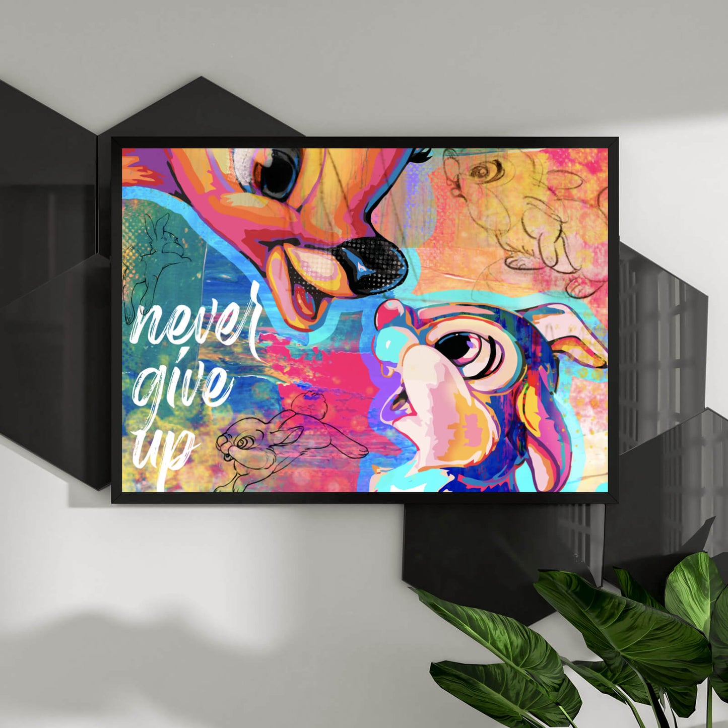 Poster Reh never give up Querormat