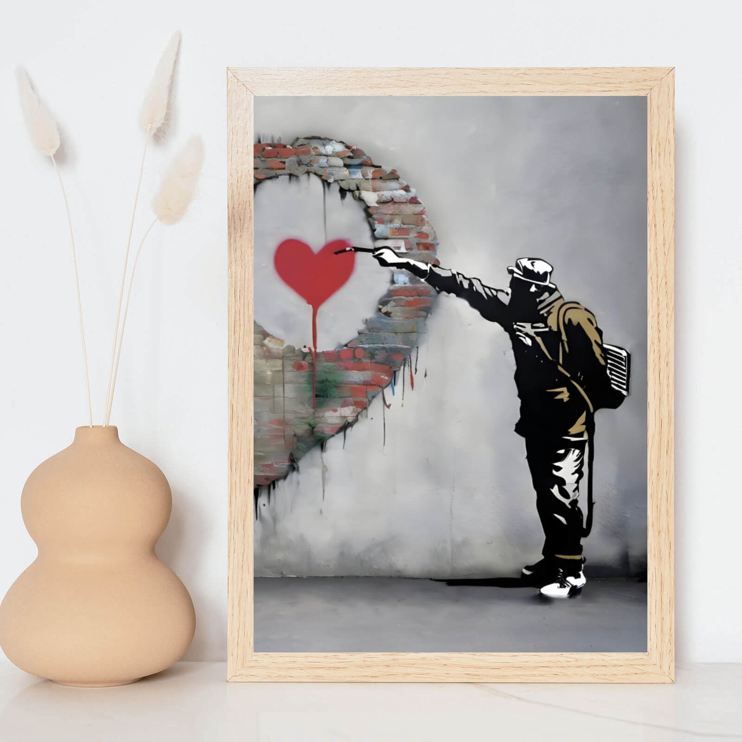 Poster Banksy großes Herz abstrakt Hochformat