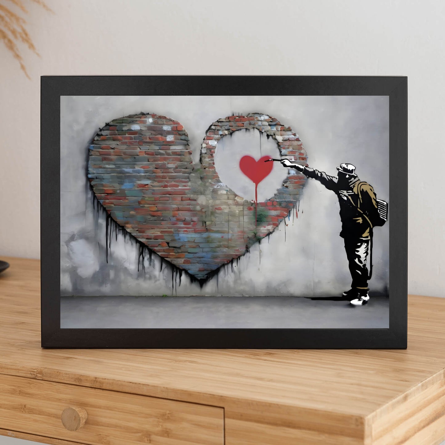 Poster Banksy großes Herz abstrakt Querformat