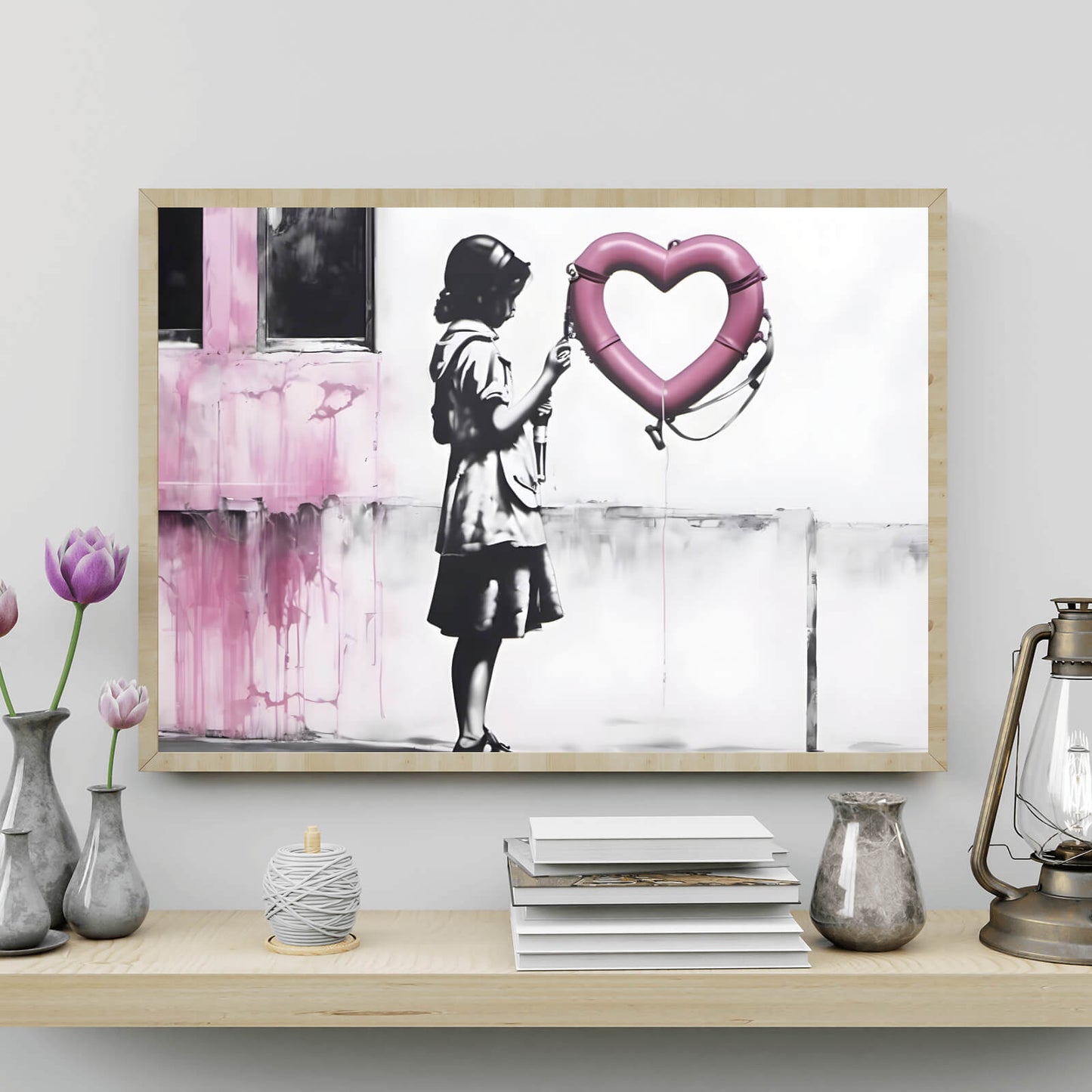 Poster Banksy Mädchen mit Herz Querformat