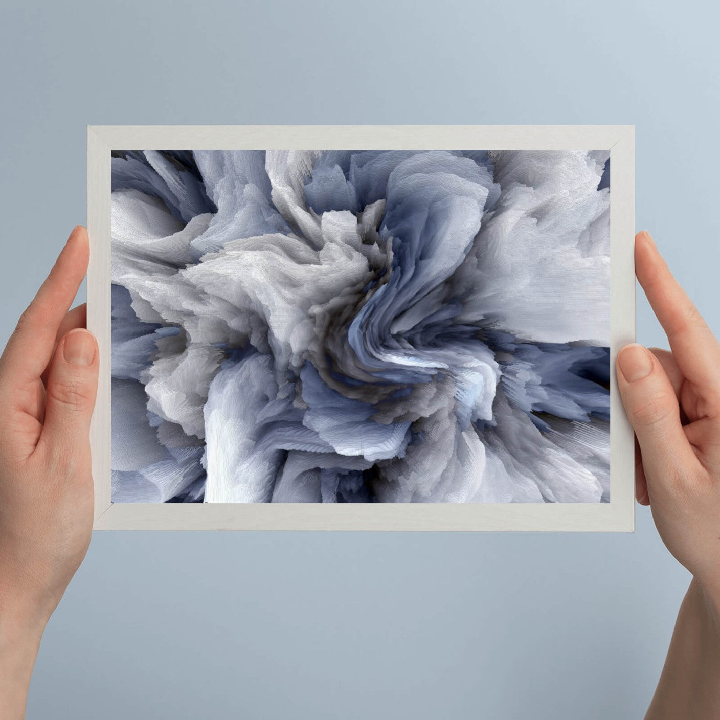 Poster Blaugraue Struktur Optik Querformat