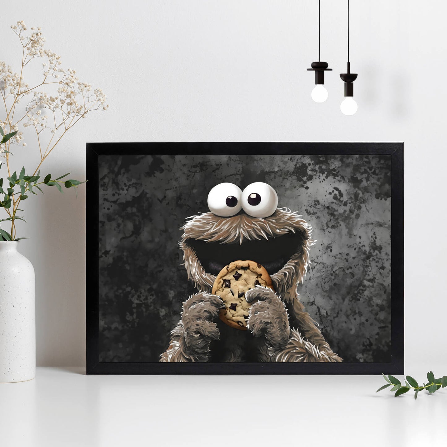 Poster Braunes Keksmonster Querformat