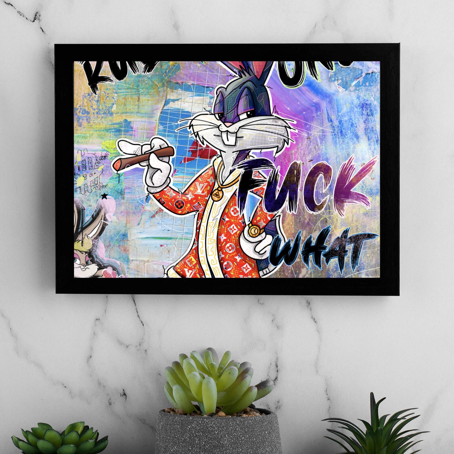 Poster Bugs cooler Hase Pop Art Querformat