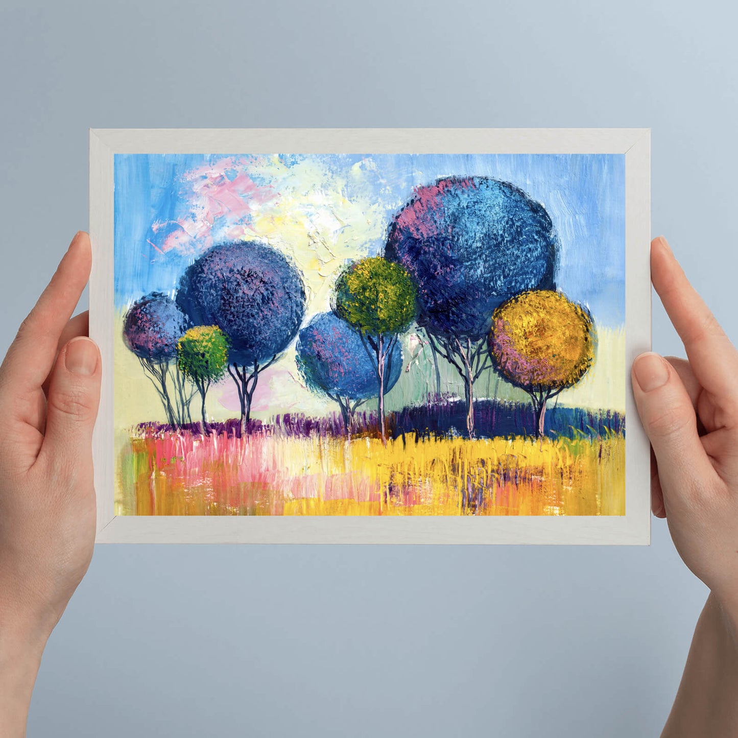 Poster bunte Bäume Abstrakt Querformat