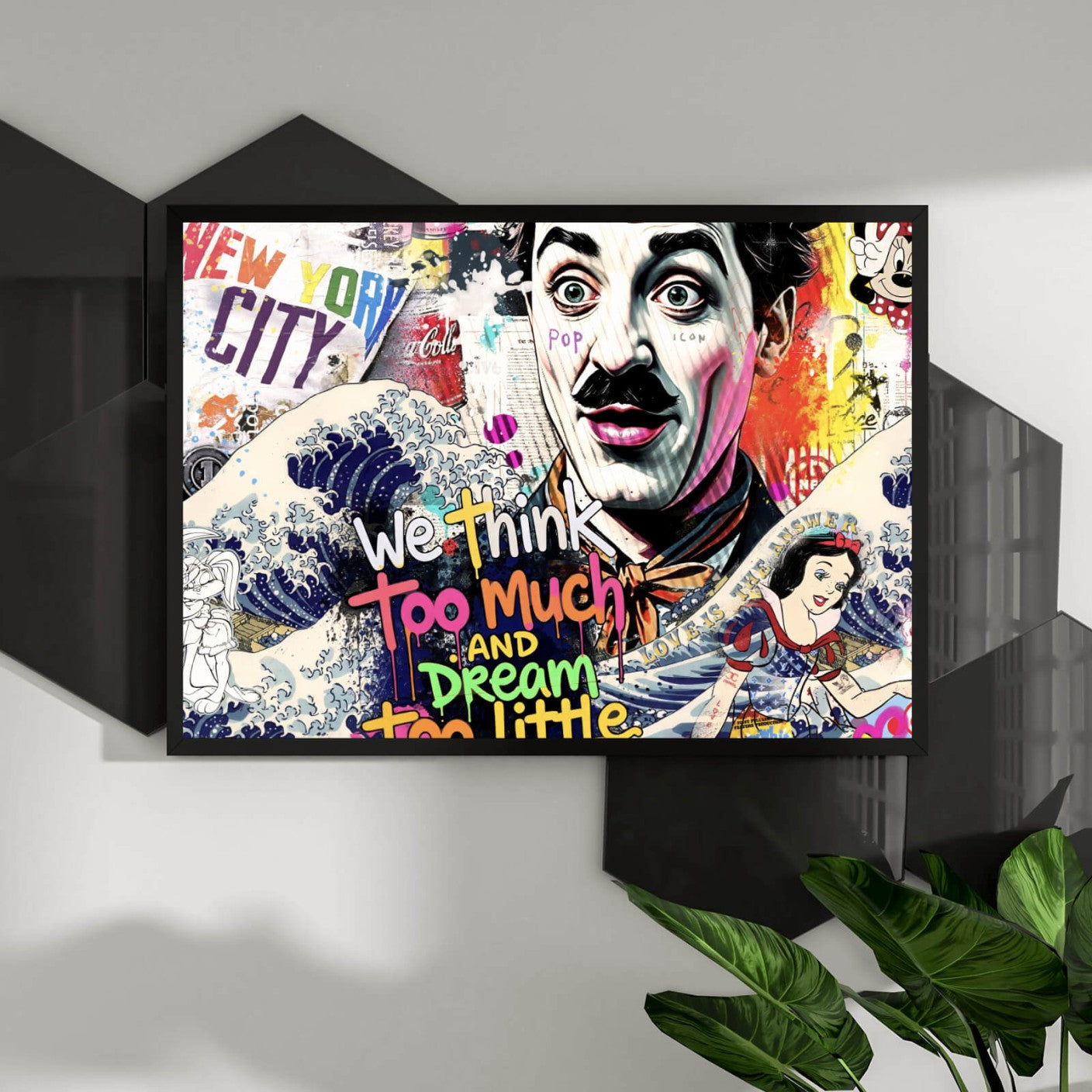 Poster Bunte Illustration mit Comic Figuren Querformat