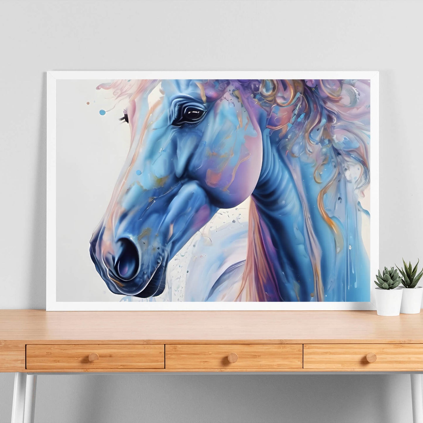 Poster Buntes Fantasie Pferd Querformat