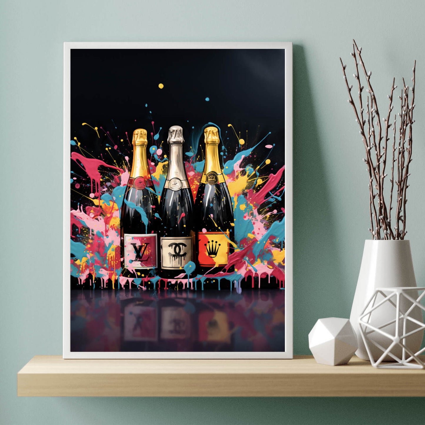 Posters Champagner Flaschen Nobel Hochformat