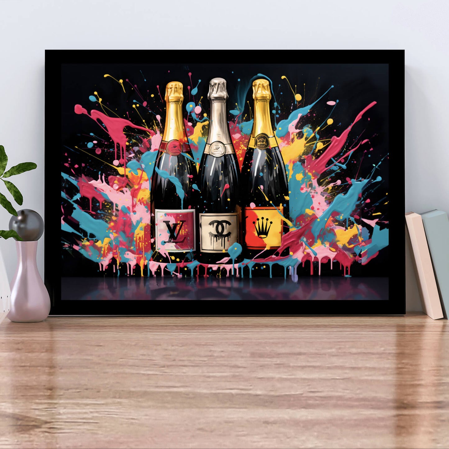 Poster Champagner Flaschen Nobel Querformat