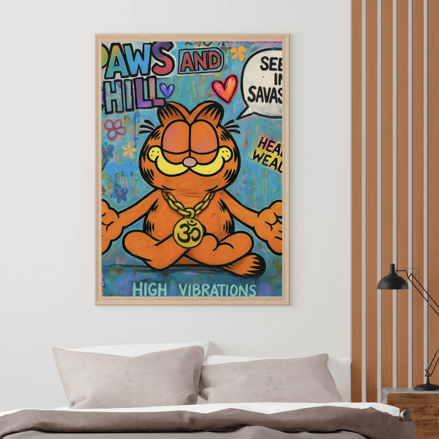 Poster Comic Yoga Kater Pop Art Hochformat