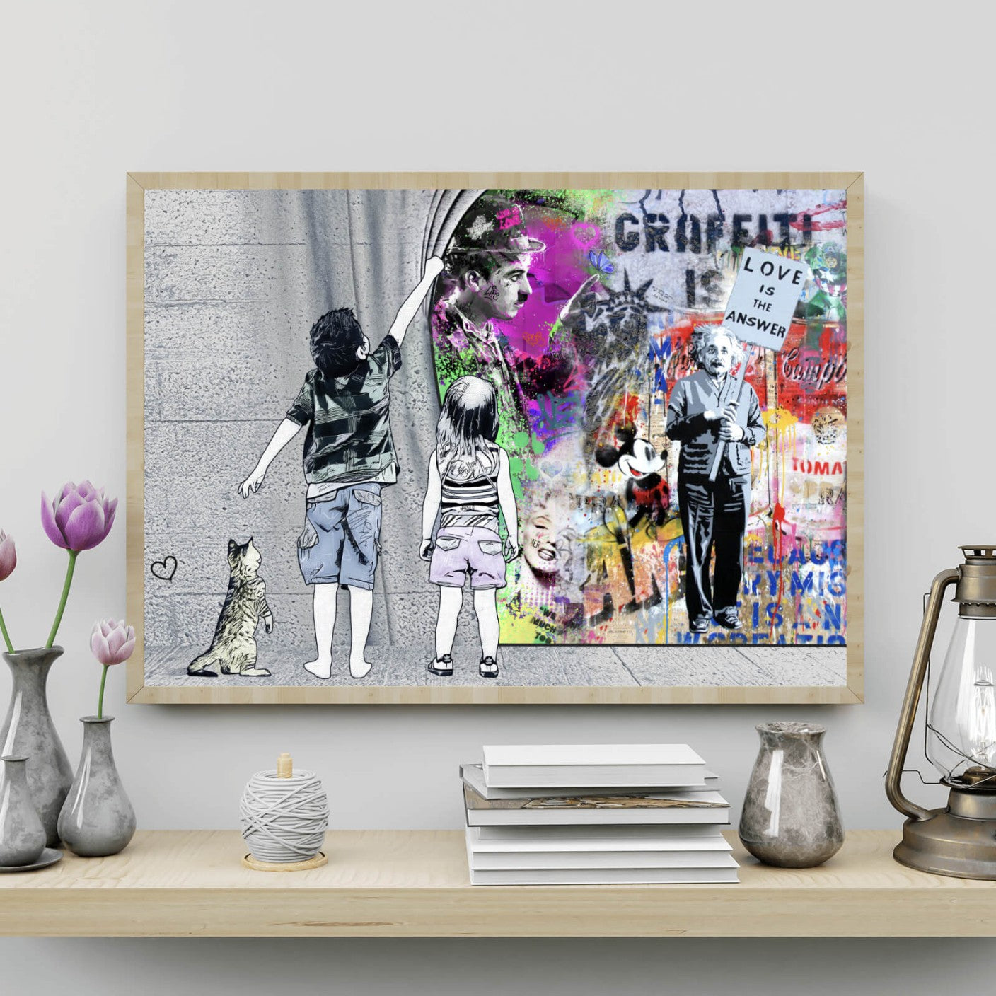 Poster Comicfiguren Graffiti Stil Querformat